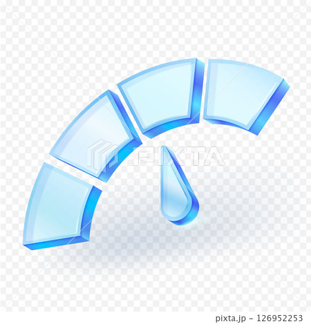 3D glass speed meter icon. Symbol of performance and measurement. isolated on transparent background. vector illustration. 3D glass speed meter icon. Symbol of performance and measurement. isolated on transparent background. vector illustration. 126952253