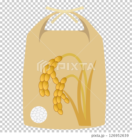 Japanese rice. Rice bag with ears of rice design 126952639