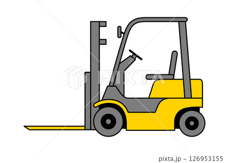 横向きのフォークリフト 126953155