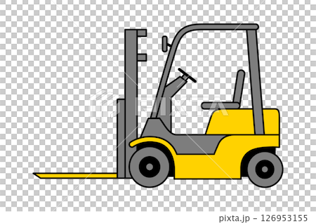 横向きのフォークリフト 126953155