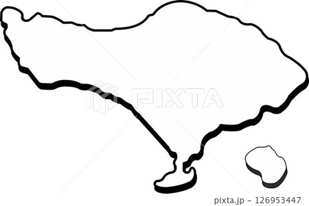 bali island map. bali island vector map. editable vector of the Indonesian island of Bali for template illustration badge 126953447