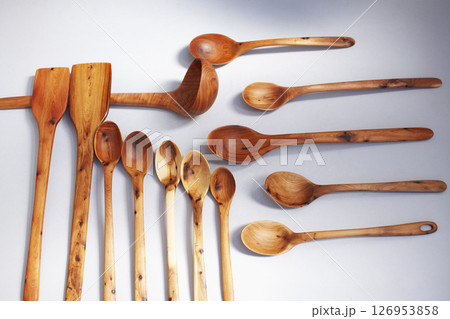 wooden kitchen collection stacked view closeup 126953858