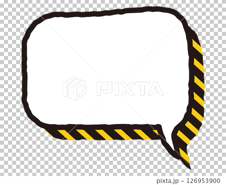 帶有醒目的手寫線條的警告/警告氣泡 7 126953900