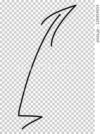 黒の手描きの上を指す矢印アイコン 126954054