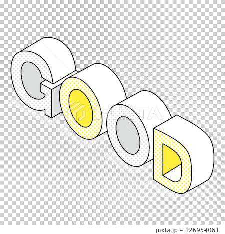 GOODの立体文字イラスト(ポップ・黄色) GOODの立体文字イラスト(ポップ・黄色) 126954061