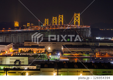 《香川県》瀬戸大橋の夜景 126954394