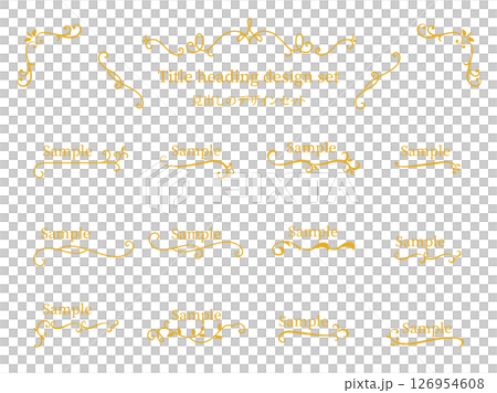 Elegant and classic frame, title and heading design set Elegant and classic frame, title and heading design set 126954608