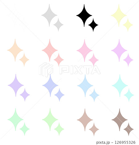 キラキラのイラストセット 126955326