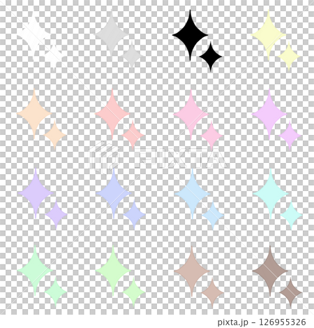 キラキラのイラストセット 126955326