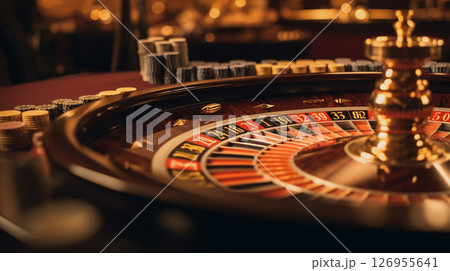 高級カジノのルーレットテーブル 126955641
