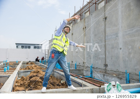 Radio Taiso, Japanese engineer worker stretching dance before start working in the morning Radio Taiso, Japanese engineer worker stretching dance before start working in the morning 126955829