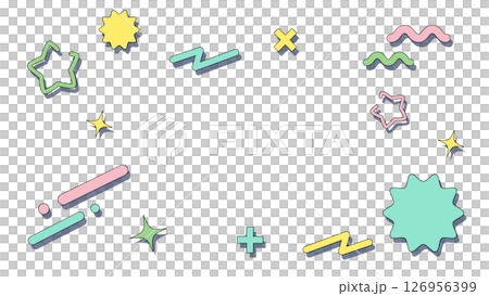 レトロポップな背景イラスト　白背景 126956399