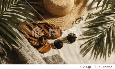 Delicate floral details on free-spirited summer fashion accessories Delicate floral details on free-spirited summer fashion accessories 126956662