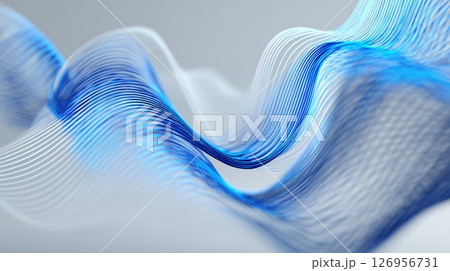 Dreamlike blue wave patterns flowing through a digital abstract scene, perfect for screen backgrounds 126956731