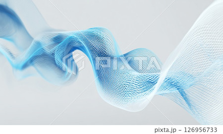 Abstract composition of soft blue waves in a virtual environment, designed for display use 126956733