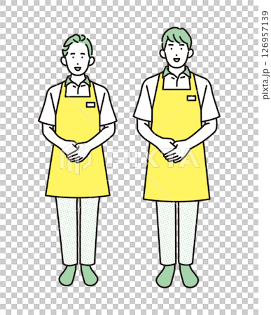 シンプル　イラスト　家事代行サービスの男性と女性 人物セット 126957139