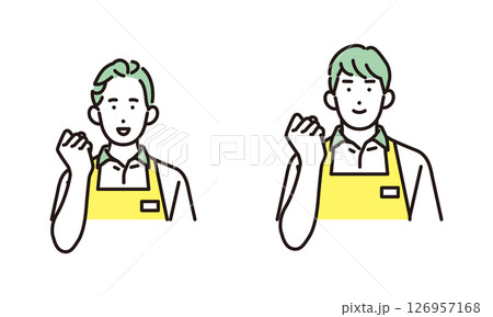 シンプル　イラスト　家事代行サービスの男性と女性 人物セット 126957168