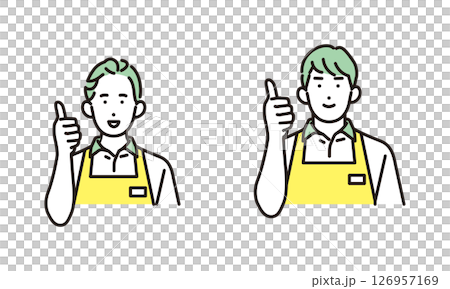 在家事服務中工作的一名男子和一名女子的簡單說明 126957169