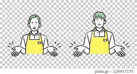 在家事服務中工作的一名男子和一名女子的簡單說明 126957175