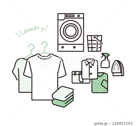 シンプル イラスト 洗濯のイメージのベクターイラスト シンプル イラスト 洗濯のイメージのベクターイラスト 126957183