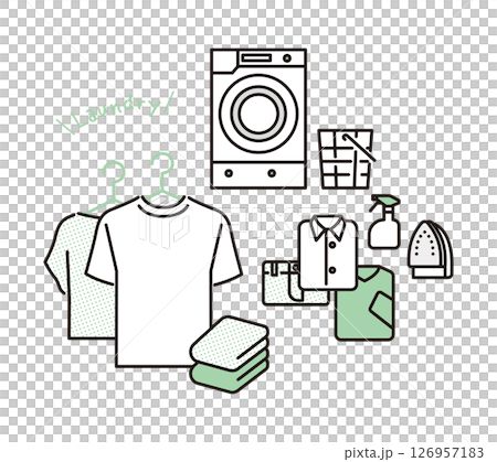 シンプル イラスト 洗濯のイメージのベクターイラスト シンプル イラスト 洗濯のイメージのベクターイラスト 126957183