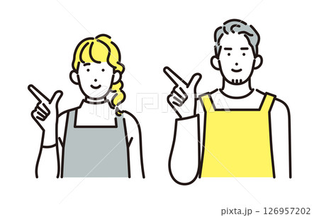 シンプル　イラスト　笑顔の若い夫婦 人物 126957202