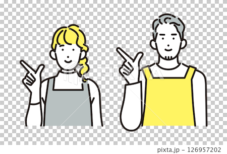 シンプル　イラスト　笑顔の若い夫婦 人物 126957202