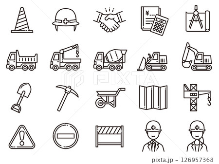 工事アイコン01 Construction icons 工事アイコン01 Construction icons 126957368
