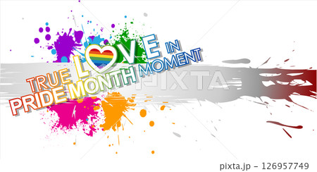 Celebrate True Love in Pride Month Moment with this vibrant vector template background, featuring a colorful LGBT rainbow design and joyful figures. Perfect for Pride Month campaigns for vector. Celebrate True Love in Pride Month Moment with this vibrant vector template background, featuring a colorful LGBT rainbow design and joyful figures. Perfect for Pride Month campaigns for vector. 126957749
