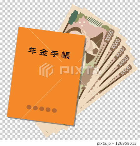 Pension book and money Pension 126958013
