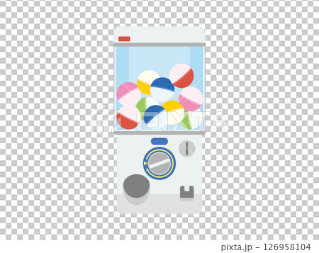 Illustration material of capsule toy machine (white) / gachapon machine, Gashapon machine Illustration material of capsule toy machine (white) / gachapon machine, Gashapon machine 126958104