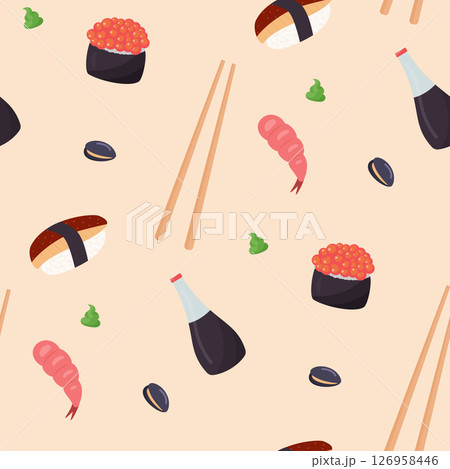 asian food pattern 126958446