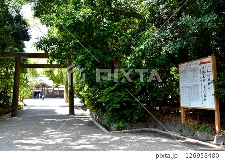 名古屋市 熱田神宮の上知我麻神社鳥居と上知我麻神社案内板 名古屋市 熱田神宮の上知我麻神社鳥居と上知我麻神社案内板 126958480