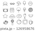 夏のシンプルなイラストセット 126958676