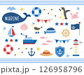 夏のマリンイラスト素材セット 126958796