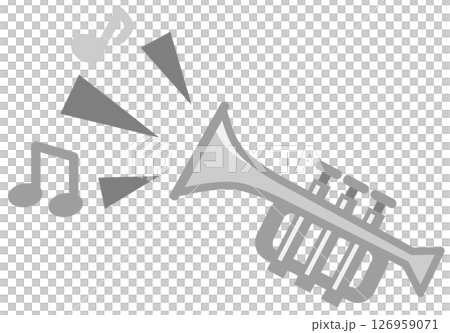 コンサートや演奏会で管楽器を吹いてメロディーを演奏するイラスト 126959071