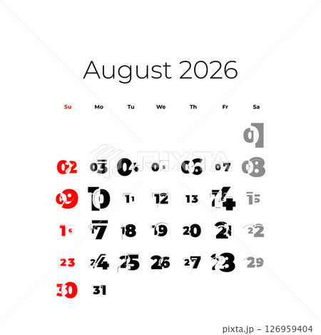 August 2026 calendar for USA 126959404
