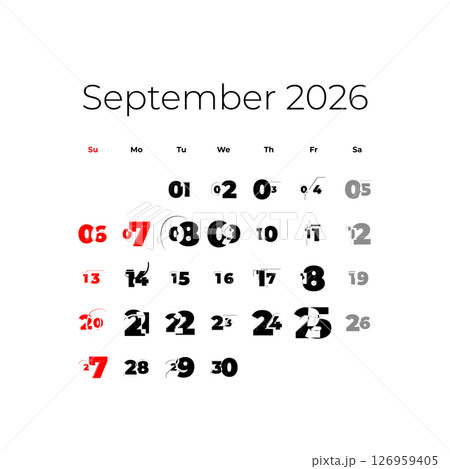 Septeber 2026 calendar for USA 126959405