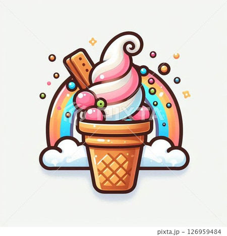 ソフトクリーム　アイス 126959484