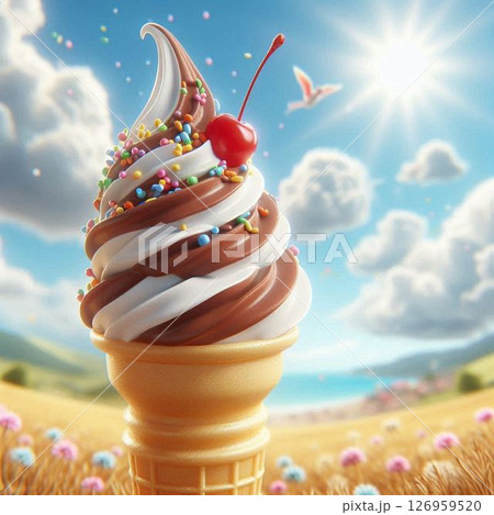 ソフトクリーム アイス ソフトクリーム アイス 126959520