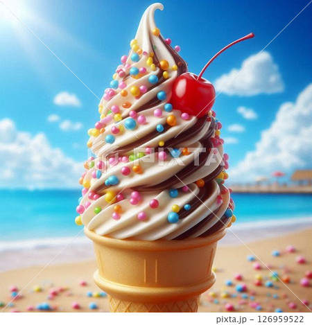 ソフトクリーム　アイス 126959522