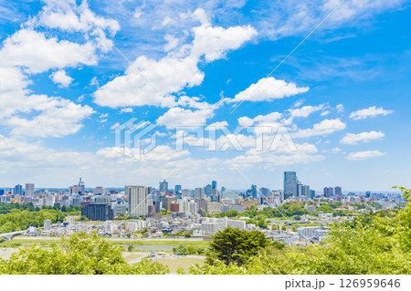 青葉城址より新緑の仙台市全景 青葉城址より新緑の仙台市全景 126959646