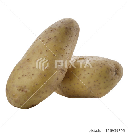 Whole potatoes isolated on a white background 126959706