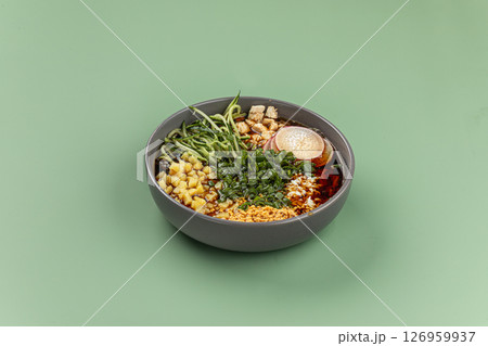 Portion of cold summer russian soup okroshka 126959937