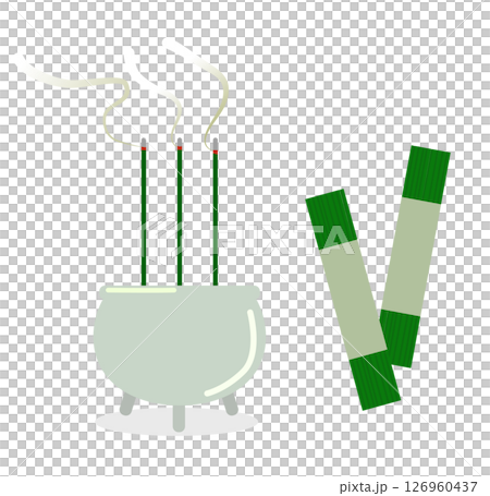お線香と香炉（仏具）のセットイラスト 126960437