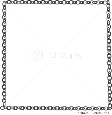 四角形のシルバーチェーンのフレーム素材 126960661