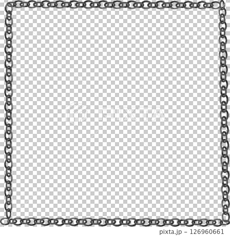 四角形のシルバーチェーンのフレーム素材 126960661