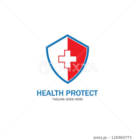 health protection with shield logo design vector template for medical or insurance company-vector health protection with shield logo design vector template for medical or insurance company-vector 126960773