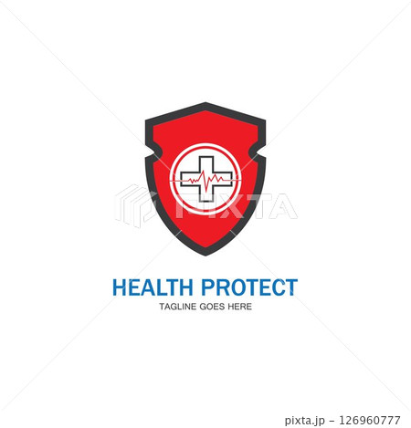 health protection with shield logo design vector template for medical or insurance company-vector health protection with shield logo design vector template for medical or insurance company-vector 126960777