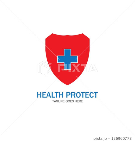 health protection with shield logo design vector template for medical or insurance company-vector health protection with shield logo design vector template for medical or insurance company-vector 126960778